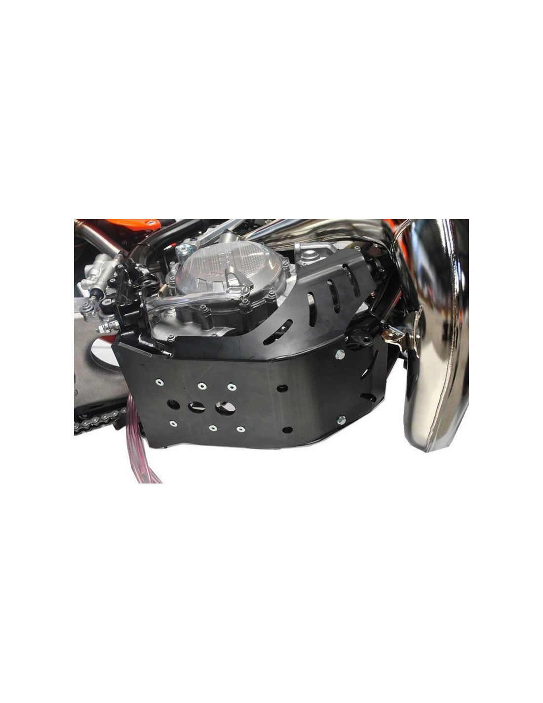 Vue du dessous du sabot en plastique PEHD pour KTM / Husqvarna 250 - 300 2T