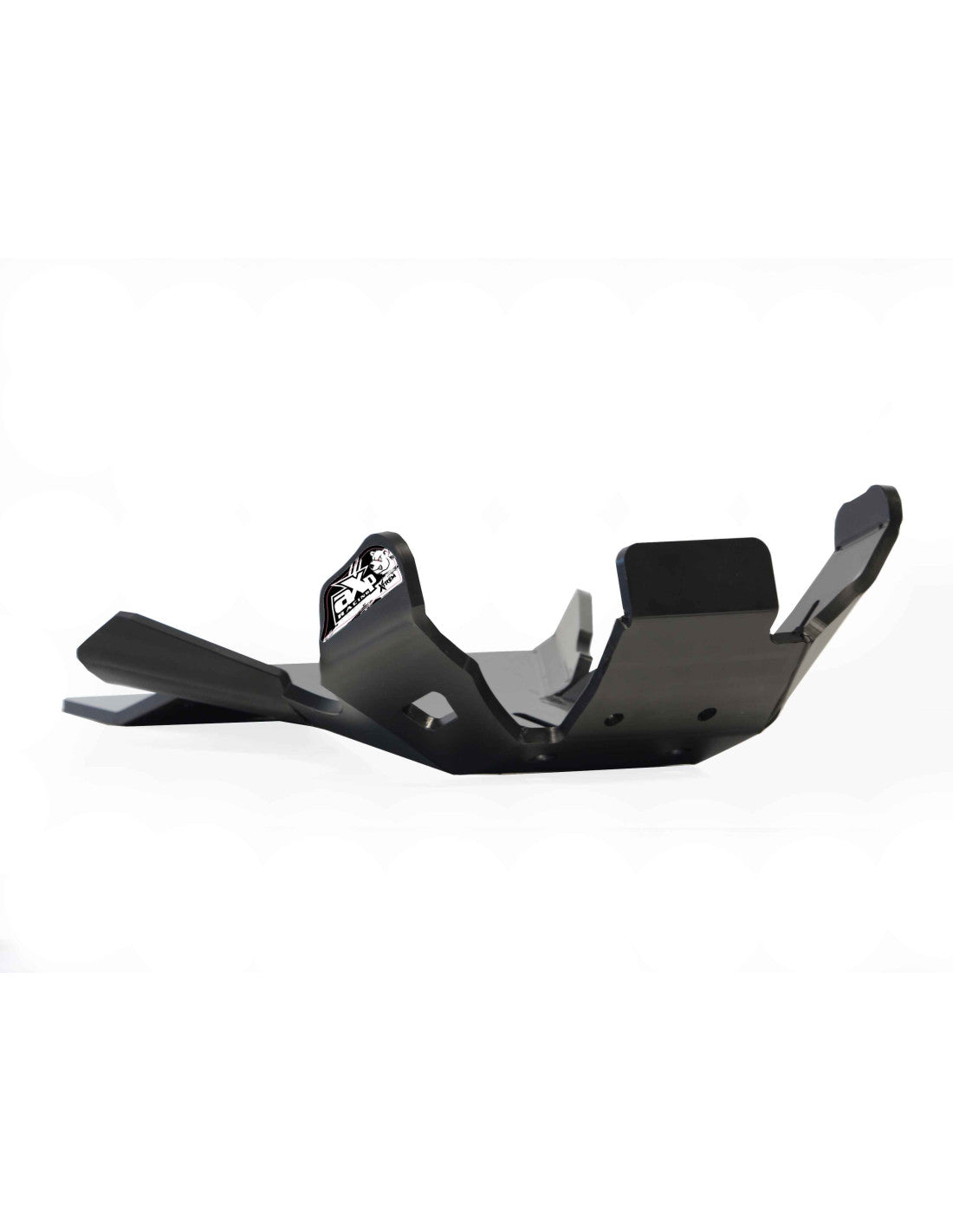 Black HDPE plastic skid plate with linkage guard for Rieju MR250 and MR300 pro