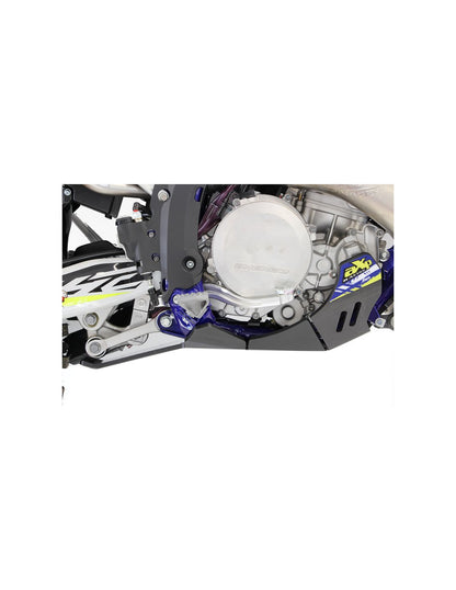Right side of the black HDPE plastic skid plate with linkage guard for Sherco 250 - 300 2T