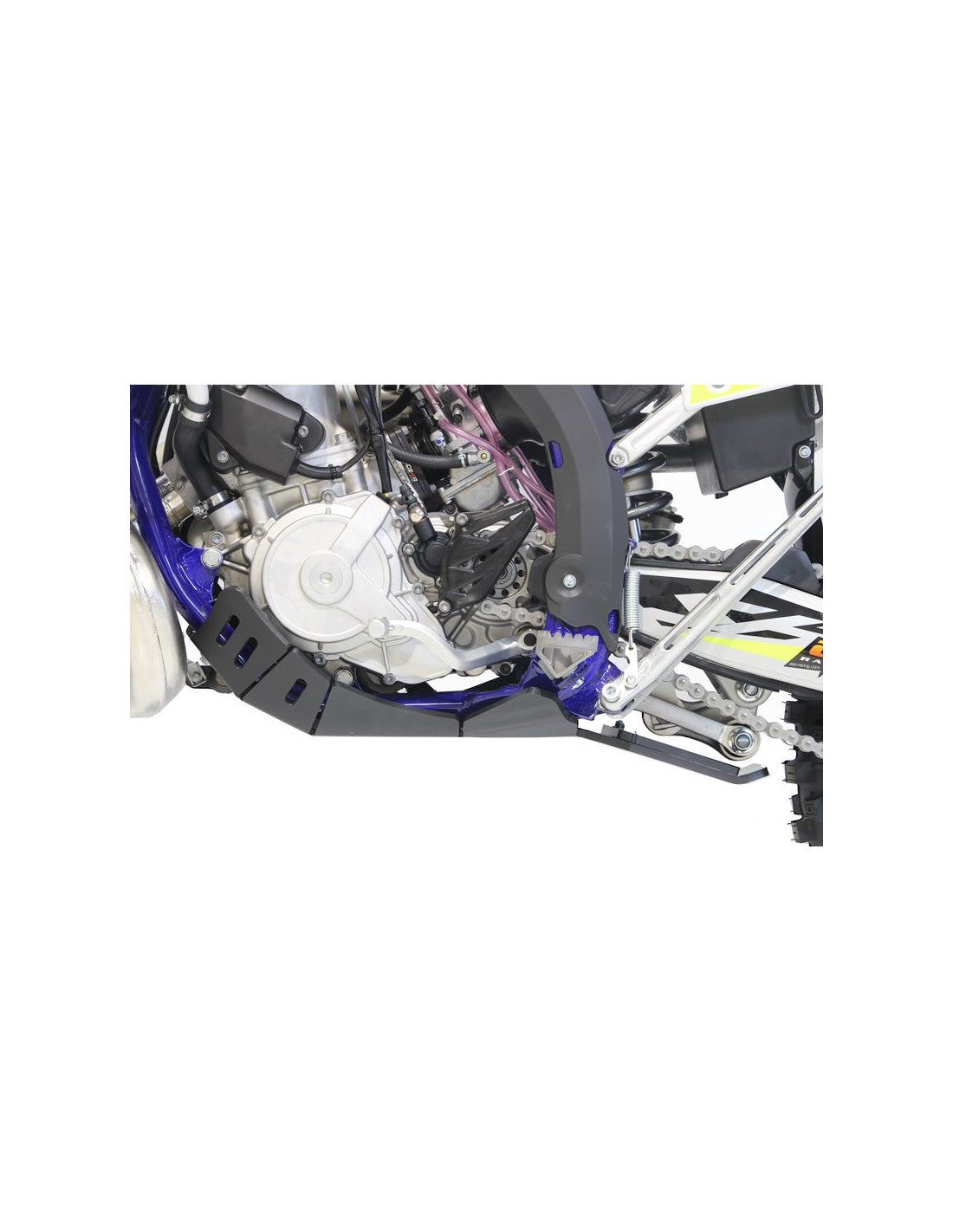 Côté gauche du sabot noir en plastique PEHD avec protection de biellette pour Sherco 250 - 300 2T