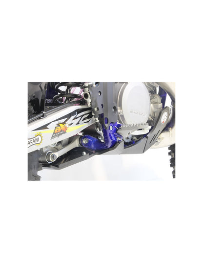 Left side of the black HDPE plastic skid plate with linkage guard for Sherco 250 - 300 2T