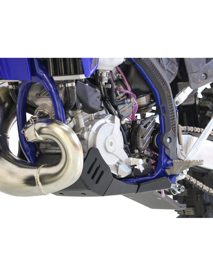 Left side of the black HDPE plastic skid plate with linkage guard for Sherco SE250 - SE300 Factory