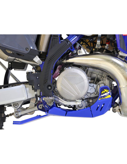 Côté droit du sabot bleu en plastique PEHD avec protection de biellette pour Sherco SE250 - SE300 Factory
