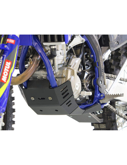 Left side of the black HDPE plastic skid plate with linkage guard for Sherco SEF250 - SEF300 Factory
