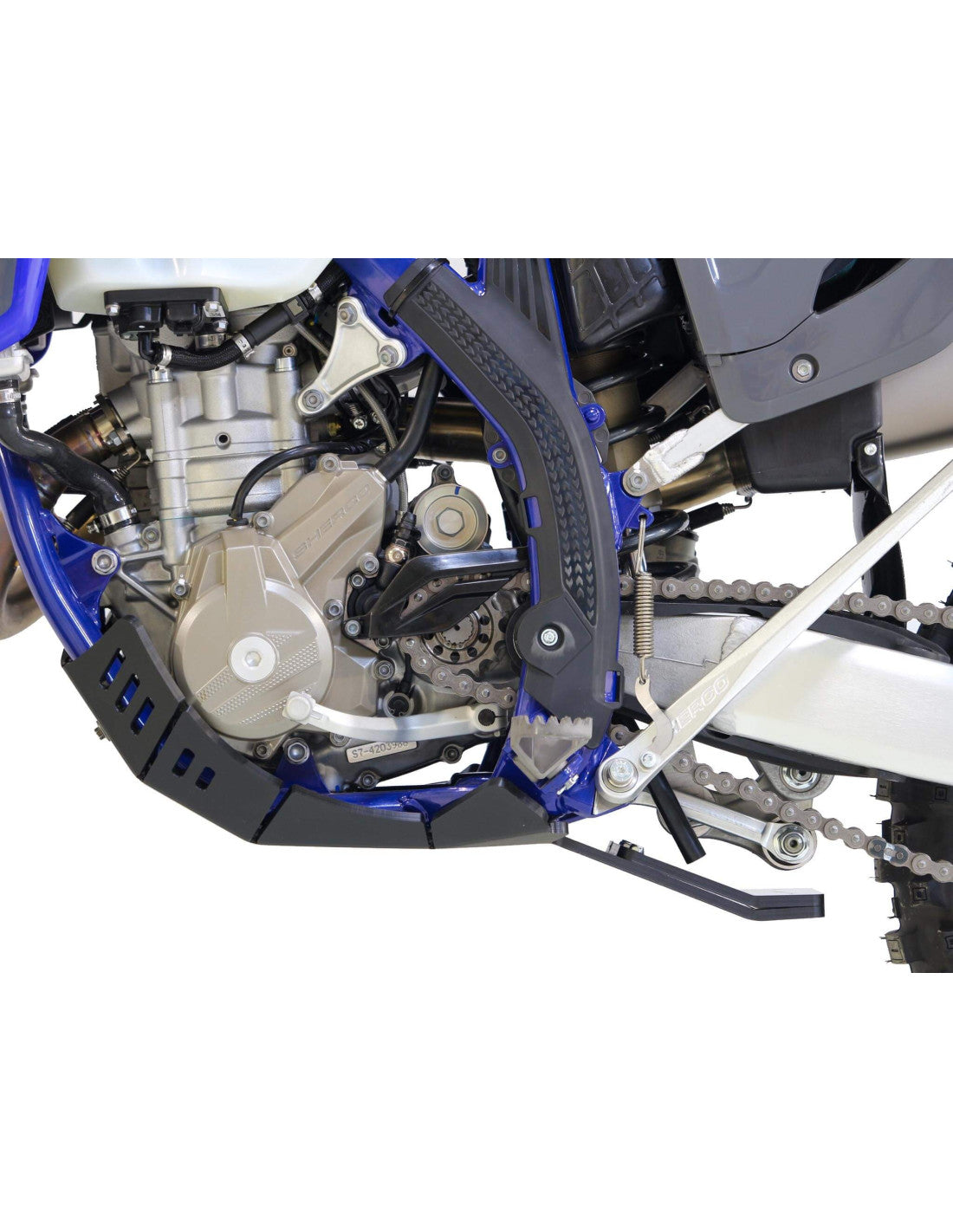 Côté gauche du sabot noir en plastique PEHD avec protection de biellette pour Sherco SEF250 - SEF300 Factory