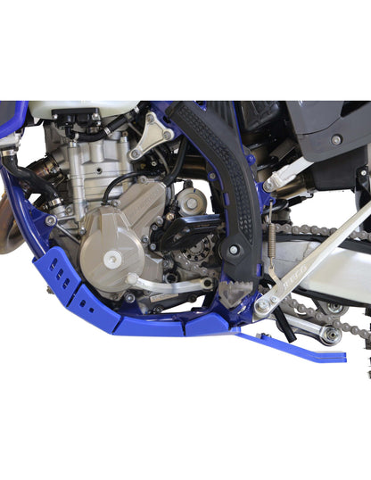 Côté gauche du sabot bleu en plastique PEHD avec protection de biellette pour Sherco SEF250 - SEF300 Factory