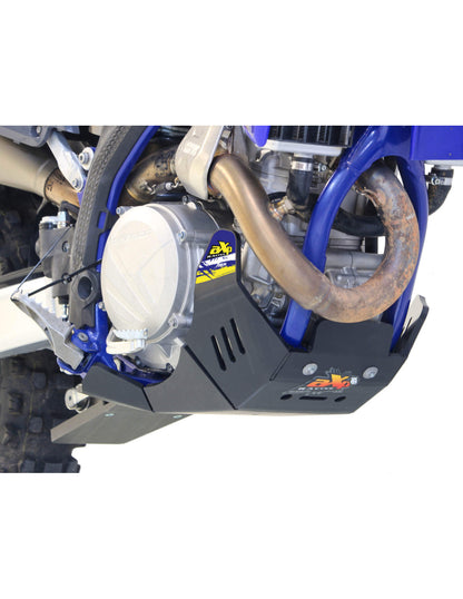 Black HDPE plastic skid plate with linkage guard for Sherco SEF450 / SEF500 Factory