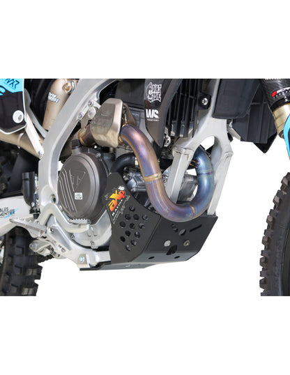 Right side of the 6mm black HDPE plastic skid plate for Triumph TF250X