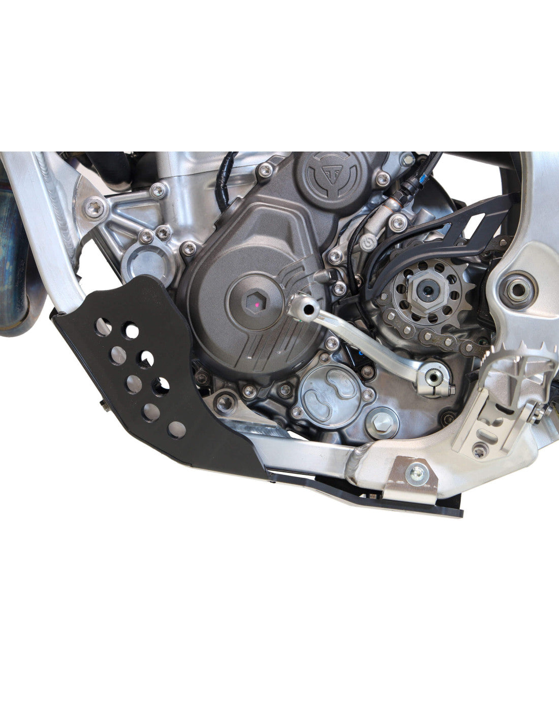 Côté gauche du sabot noir en plastique PEHD 6mm pour Triumph TF250X