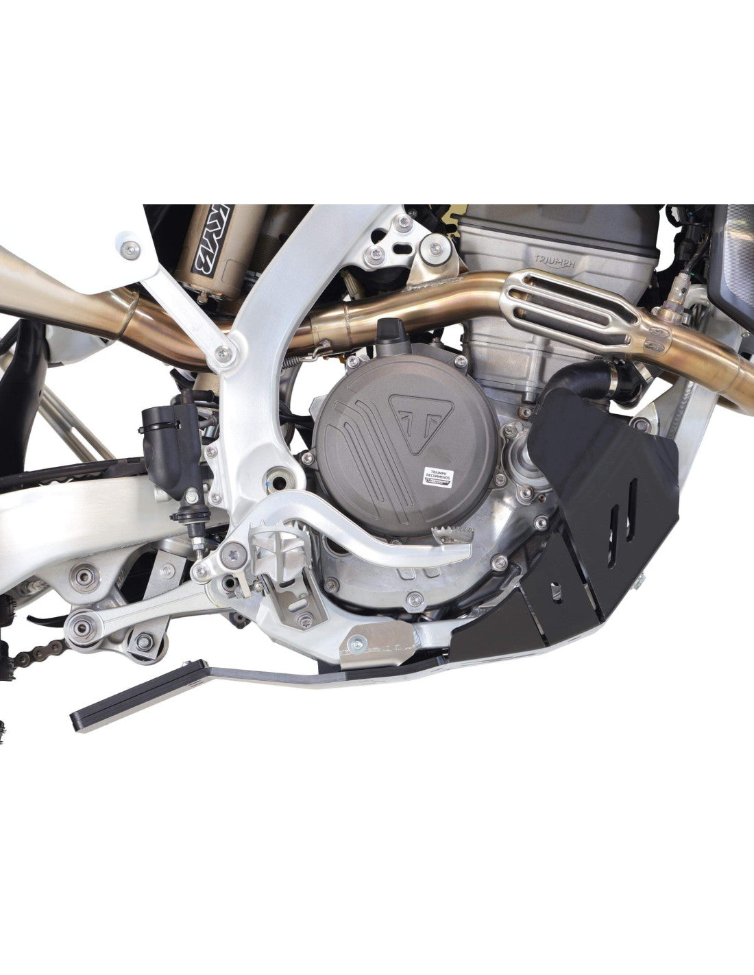 Côté droit du sabot noir en plastique PEHD avec protection de biellette pour Triumph TF250-X et TF250-E
