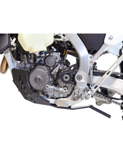Côté gauche du sabot noir en plastique PEHD avec protection de biellette pour Triumph TF450-RC et TF450-E