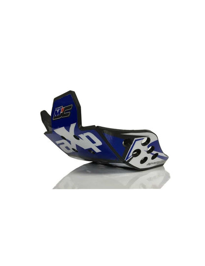 Left side of the black HDPE plastic skid plate for Yamaha YZ125