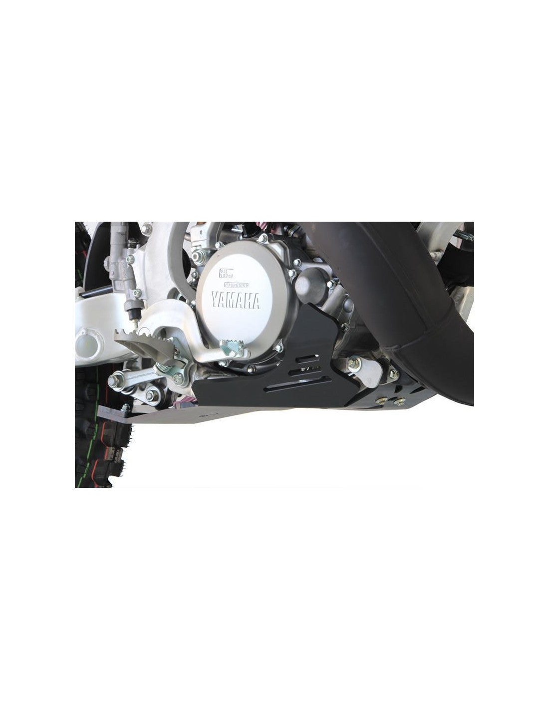 Côté droit du sabot noir en plastique PEHD avec protection de biellette pour Yamaha YZ250 - WR250 - YZ250X