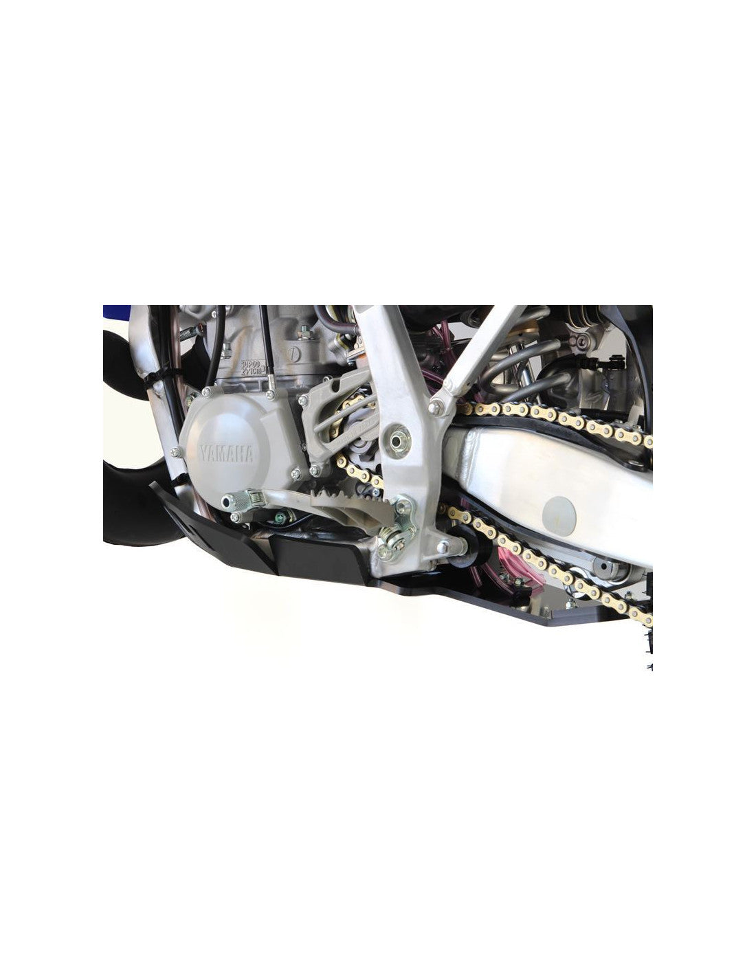 Côté gauche du sabot noir en plastique PEHD avec protection de biellette pour Yamaha YZ250 - WR250 - YZ250X