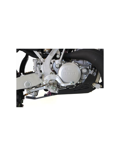 Right side of the black HDPE plastic skid plate with linkage guard for Yamaha YZ250 - WR250 - YZ250X