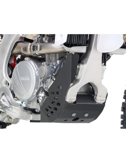 Right side of the black 6mm HDPE plastic skid plate for the Yamaha YZ250F