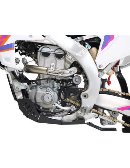 Côté gauche du sabot noir en plastique PEHD 8mm avec protection de biellette pour Yamaha YZ250F