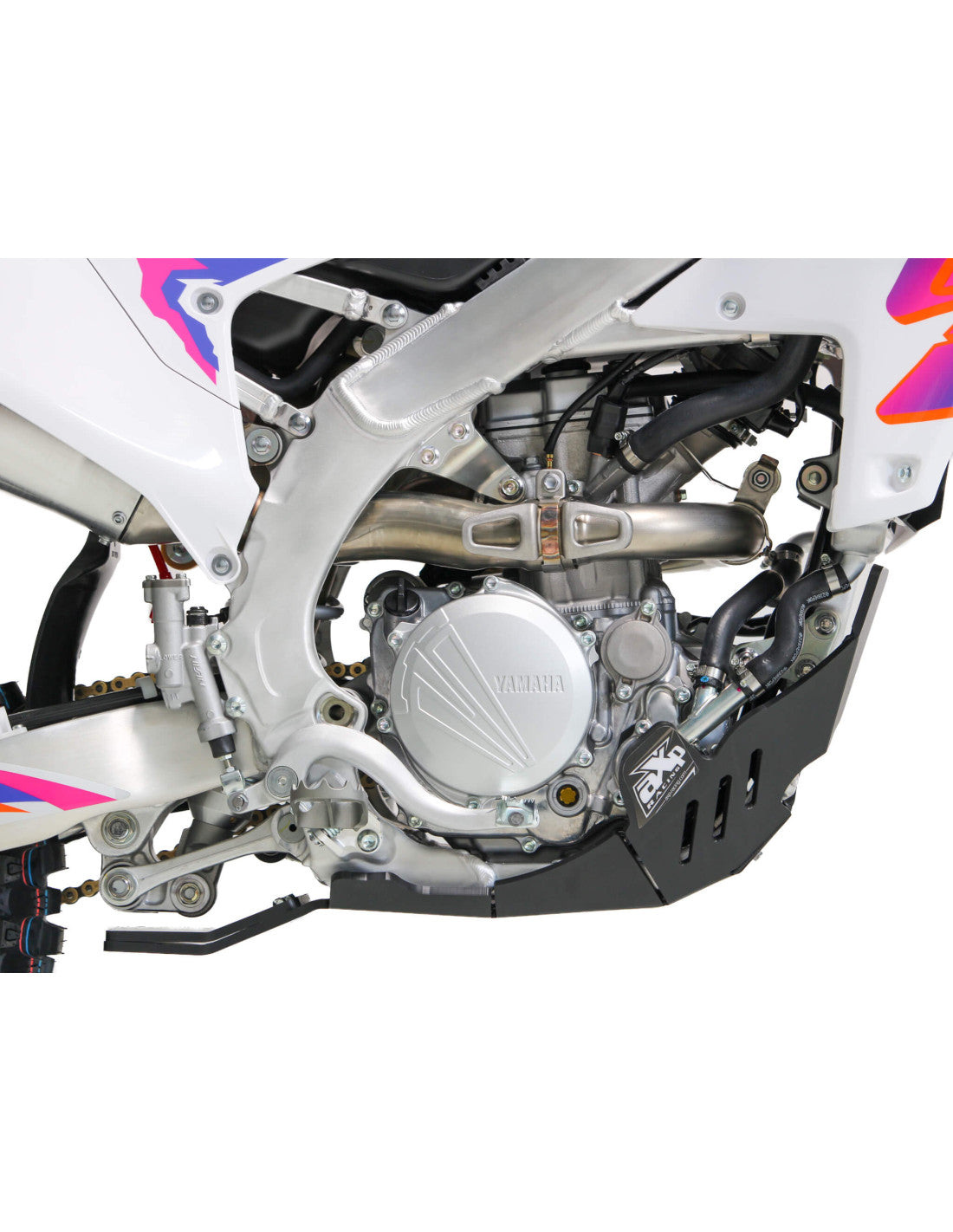 Côté droit du sabot noir en plastique PEHD 8mm avec protection de biellette pour Yamaha YZ250F