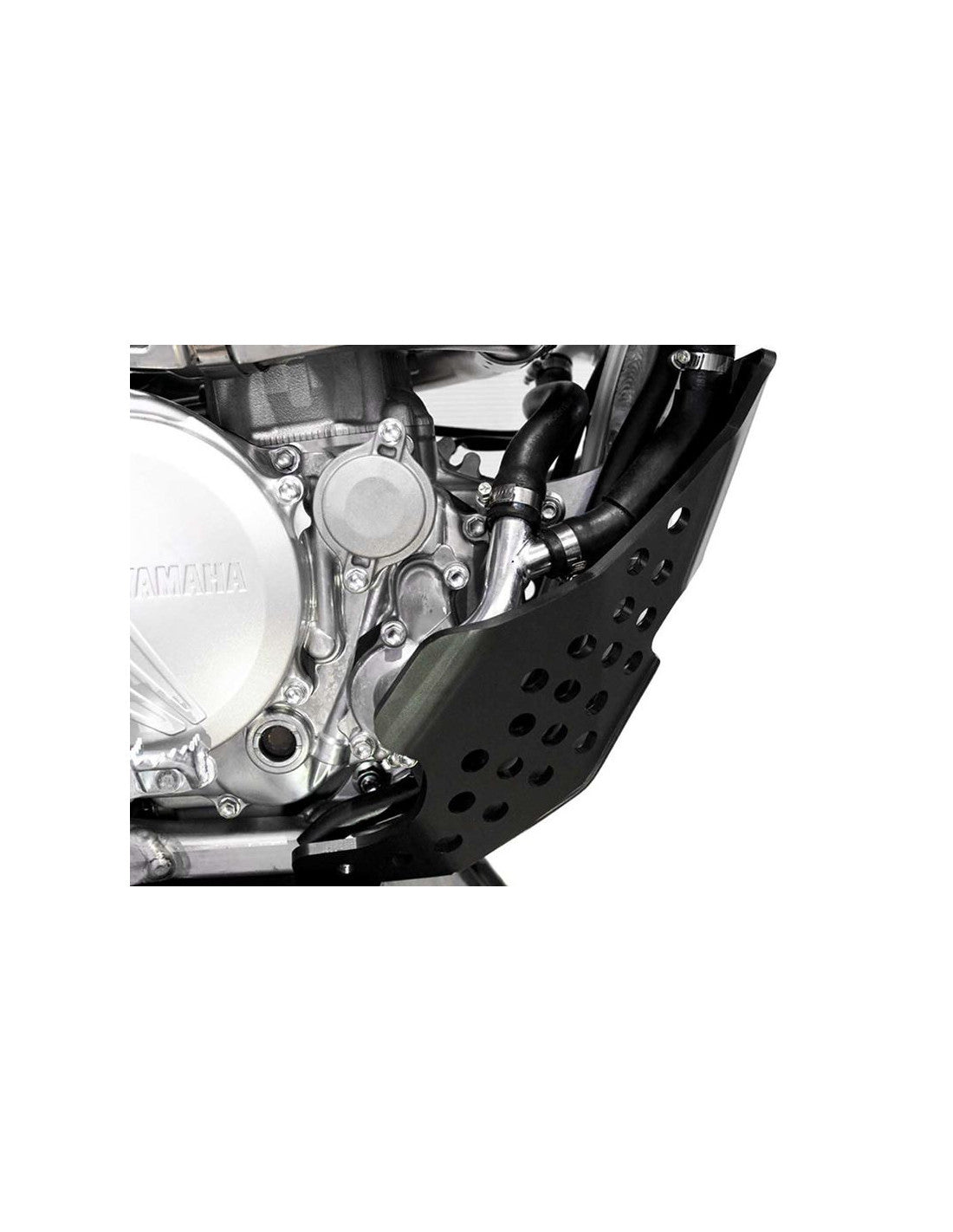 Right side of the black HDPE plastic skid plate for Yamaha YZ250F - Fantic XE250F