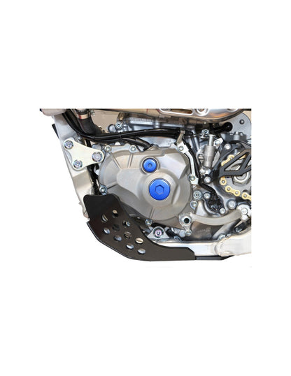 Left side of the HDPE plastic skid plate for Yamaha YZ450F and YZ450FX
