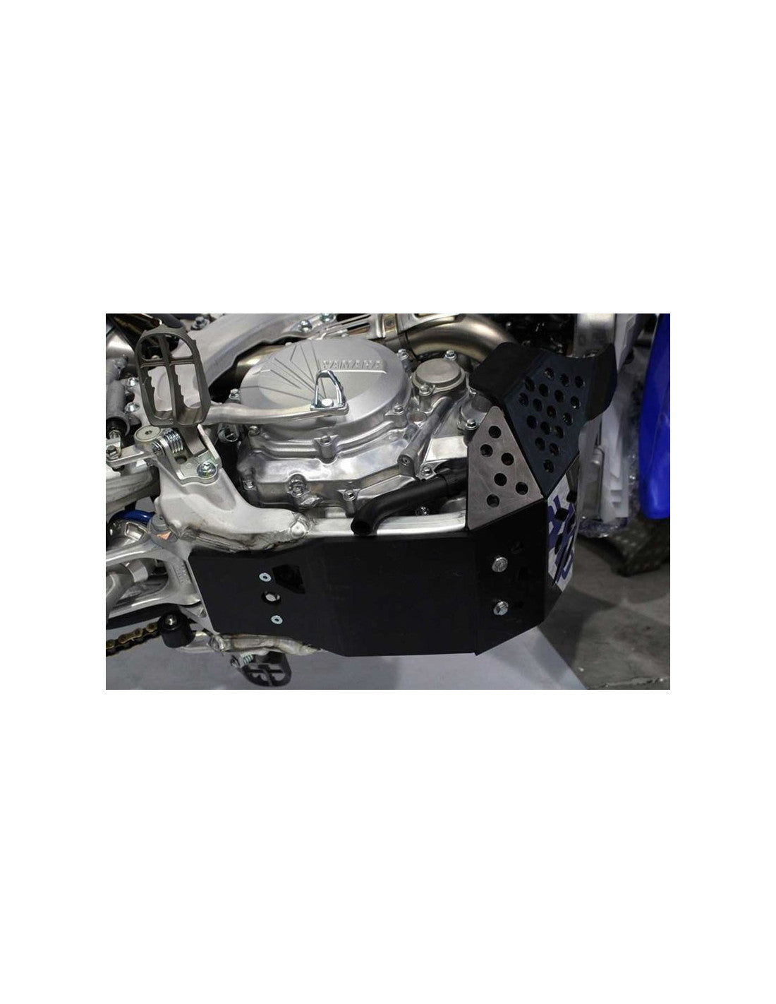 Bottom view of the black HDPE plastic skid plate for Yamaha YZ450F - WR450F