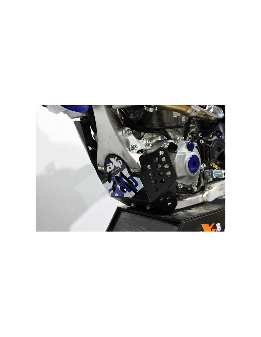 Left side of the black HDPE plastic skid plate for Yamaha YZ450F - WR450F