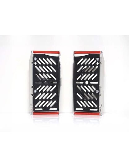 Protèges radiateurs en aluminium 4mm d'épaisseur avec plaque de protection en PEHD 6mm pour Beta 125RR, 200RR, 250RR et 300RR Ra