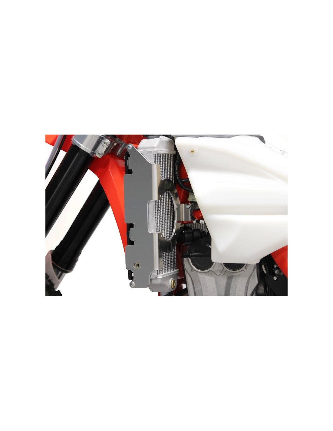 Side view of the radiator braces in aluminum for Beta 4T