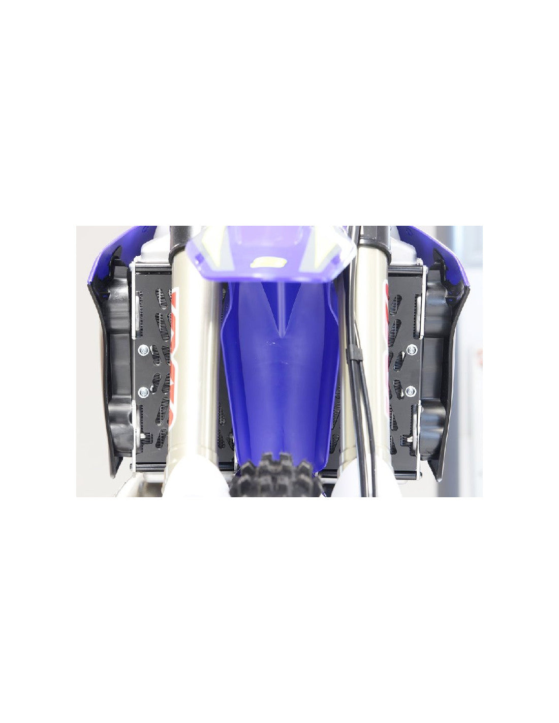 Vue avant des protections de radiateurs en aluminium pour Sherco SE250R / SE300R