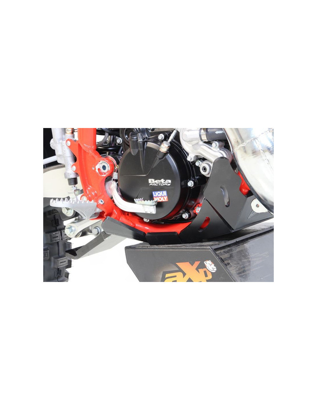 Right side of the HDPE plastic skid plate with linkage guard for Beta 125RR - 200RR