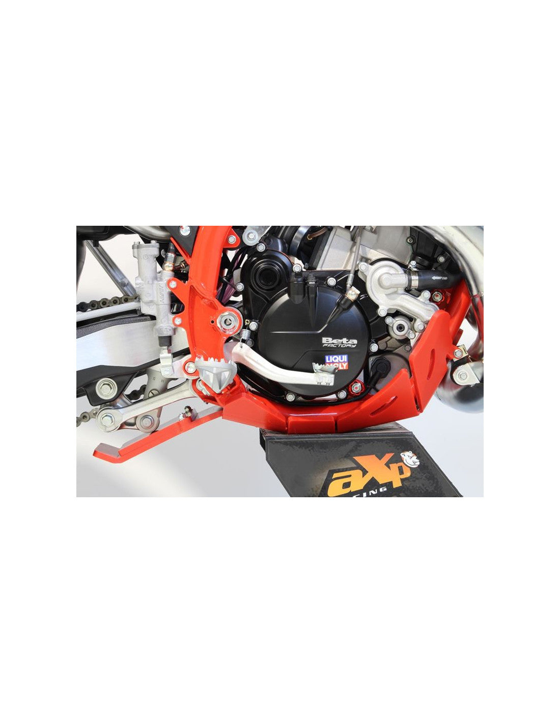 Côté droit du sabot rouge en plastique PEHD avec protection de biellette pour Beta 125RR - 200RR