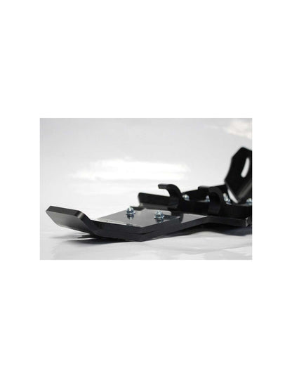 Black HDPE plastic skid plate with linkage guard for Husqvarna 250 - 300 2T