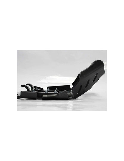 Côté droit du sabot noir en plastique PEHD avec protection de biellette pour Husqvarna 250 - 300 2T