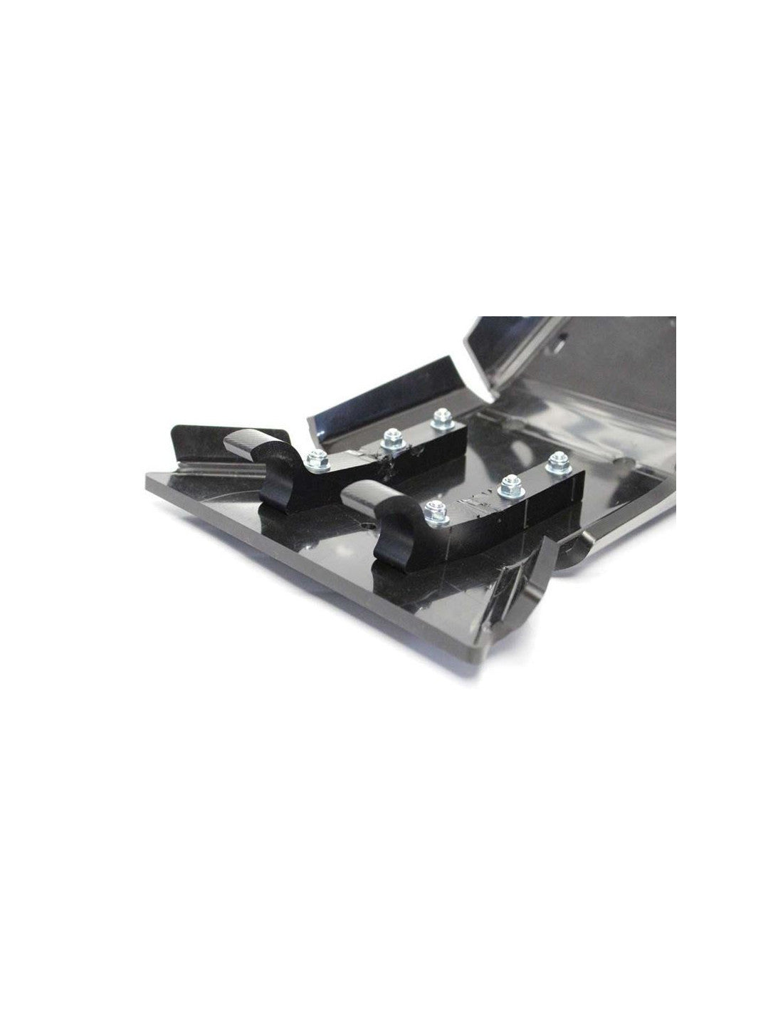 Fixations of the black HDPE plastic skid plate for KTM 250 - 300 Enduro