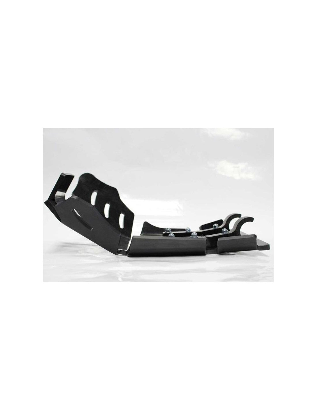 Left side of the black HDPE plastic skid plate for KTM 250 - 300 Enduro