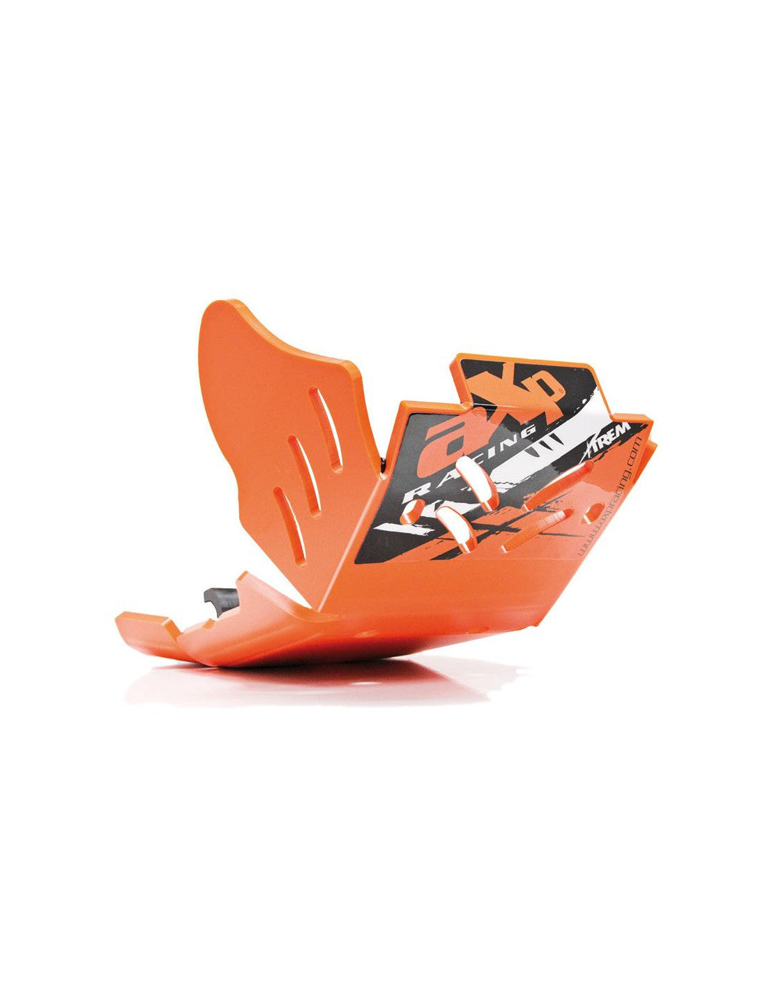 Right side of the orange HDPE plastic skid plate for KTM 250/350 EXCF