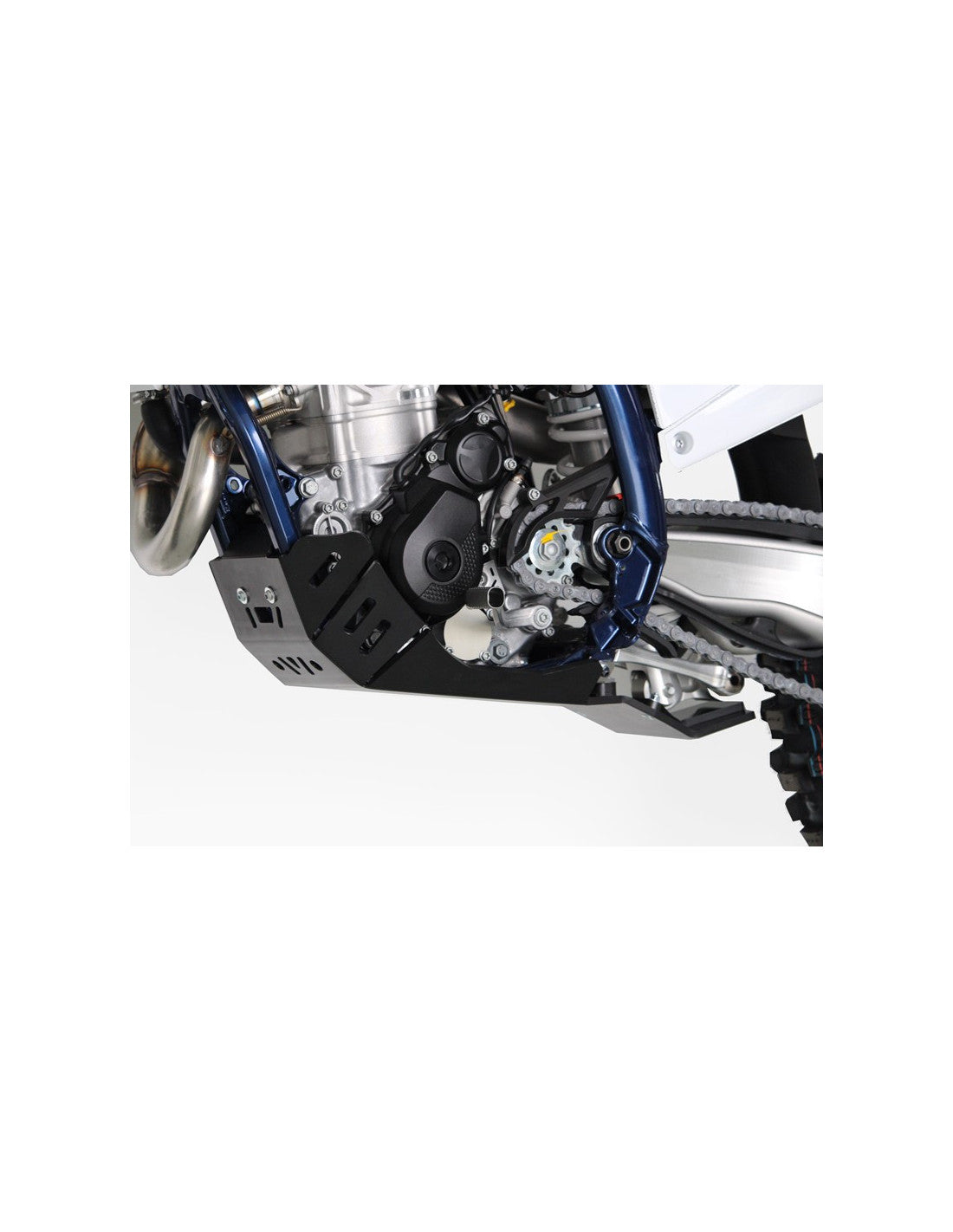 Côté gauche du sabot noir en plastique PEHD avec protection de biellette pour KTM - Husqvarna