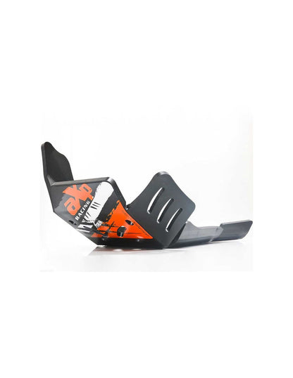 Left side of the black HDPE plastic skid plate for KTM 450EXCF - 500EXCF