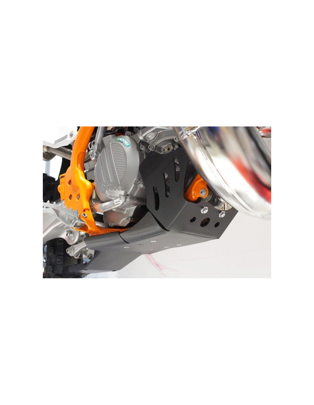 Côté droit du sabot noir en plastique PEHD avec protection de biellette pour KTM - Husqvarna 250 / 300 2T