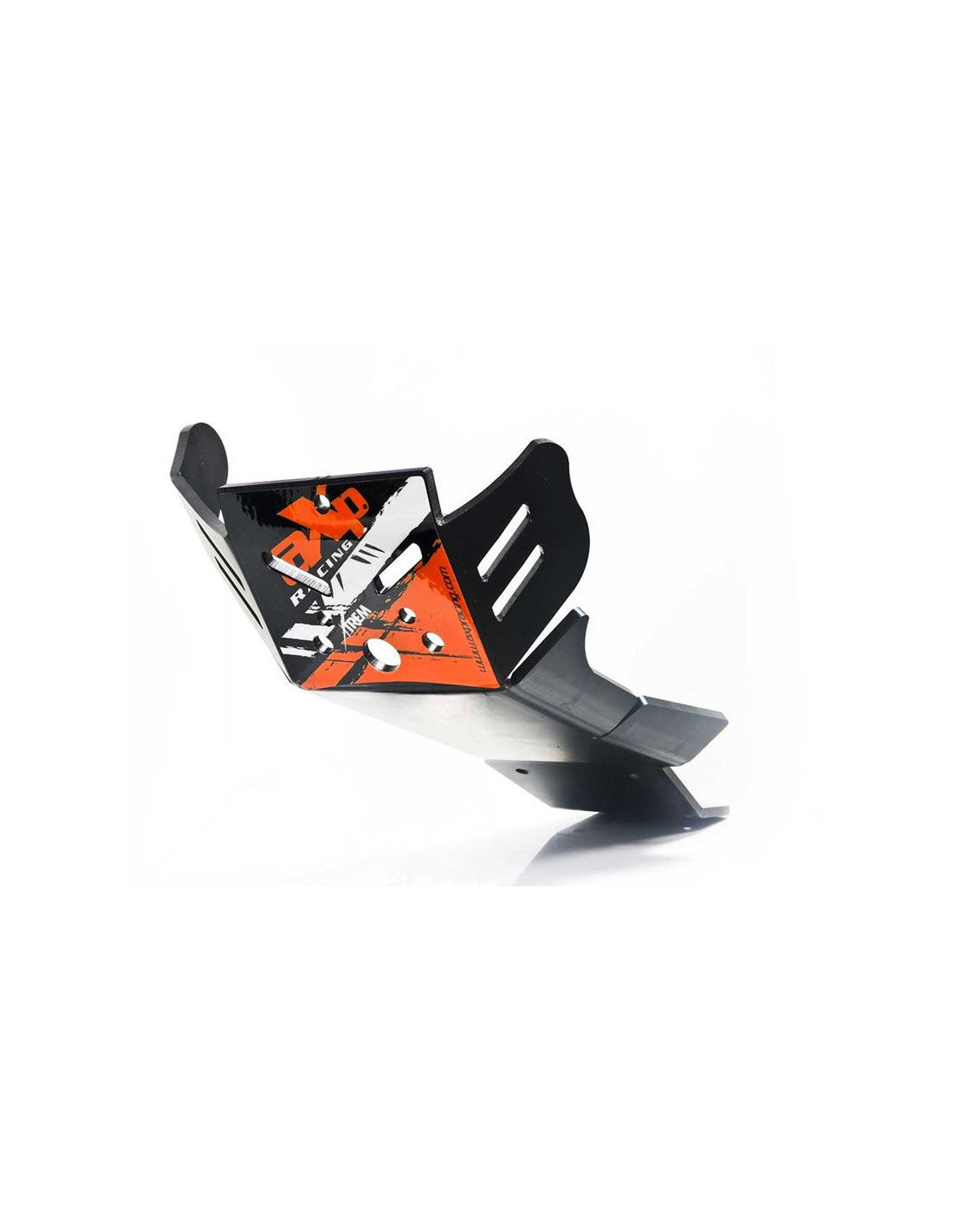 Black HDPE plastic skid plate with linkage guard for KTM - Husqvarna 250 / 350 4T